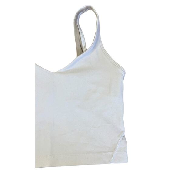 LULULEMON Align White Crop Tank Top Light Support Nulu Buttery Soft Size 0 - Picture 4 of 9